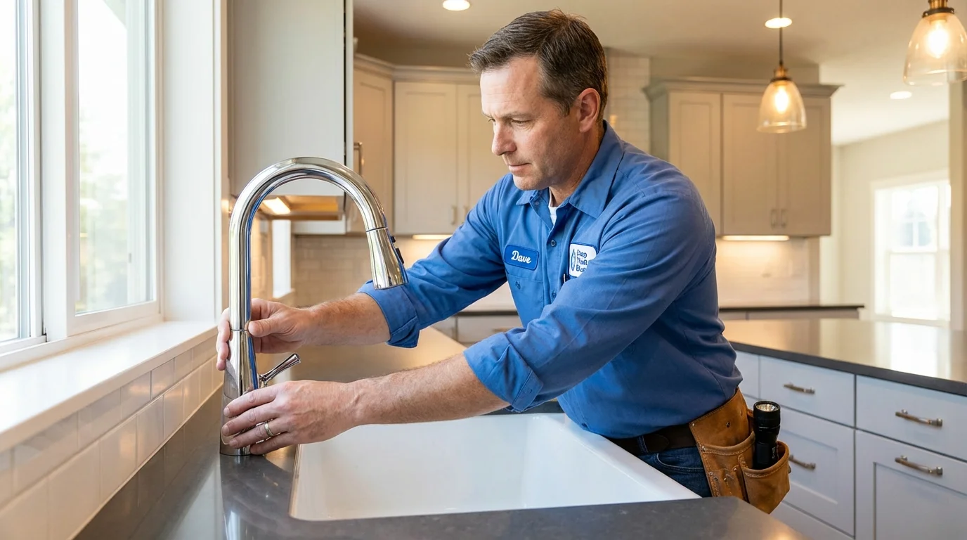 Kitchen faucet installation by Johns Plumbing LLC in Millers Falls